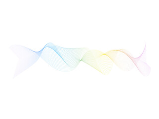 Abstract colored wave lines on white background. Smooth stripes illustration. Curved wavy colorful lines. Vector illustration isolated.