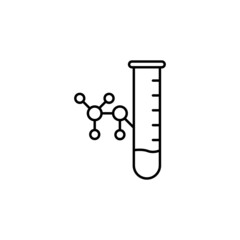 Science, test tube line vector icon. Diet outline vector icon science, test tube