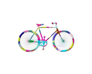 Fototapeta na wymiar Bicycle Biker Cycle Low Poly Multicolored Retro illustration