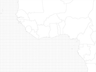 Western Africa simple outline blank map