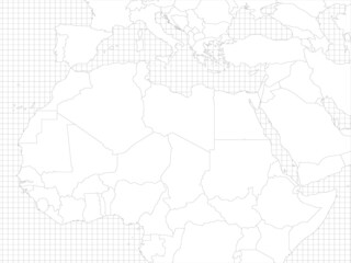 Obraz premium Northern Africa simple outline blank map