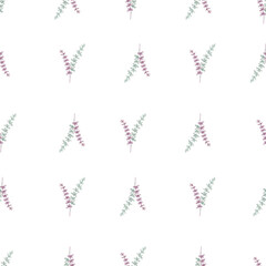 Watercolor seamless pattern withcolorfull leaf.