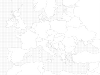 Europe simple outline blank map