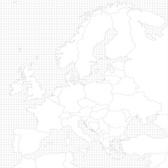 Fototapeta na wymiar Europe simple outline blank map
