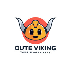 Cute Viking Illustration Logo