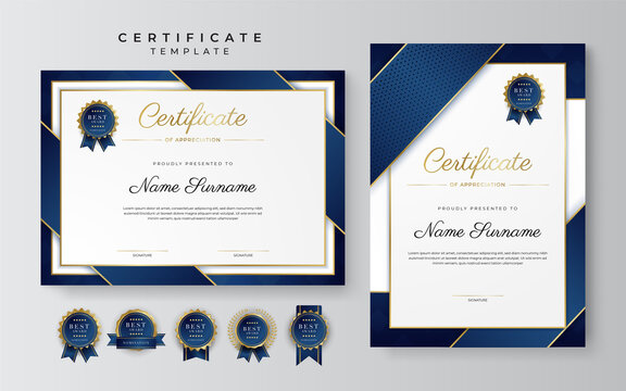 navy blue certificate border