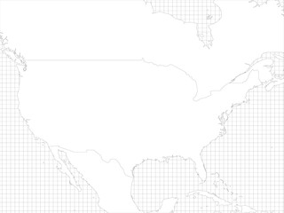 Obraz premium USA simple outline blank map