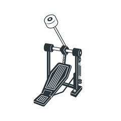 illustration of drum pedal, vector art.