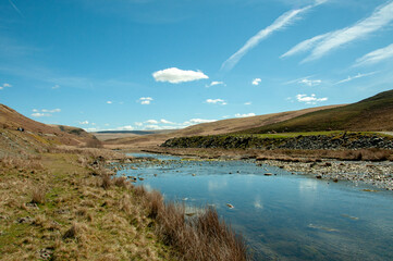 Summertime scenery in the Elan valley of Wales.