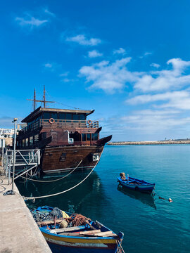 Touristic fishing boats in bouregreg river in Rabat,Morocco