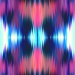 Optical kaleidoscope blur texture background. Seamless washed out symmetry ombre effect. 80s style retro geometric mirror pattern. High resolution beach wear fashion textile
