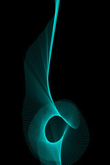 Abstract bright wavy lines on a dark blue background Futuristic technology illustration design The pattern of the wave line Abstract modern background for web site