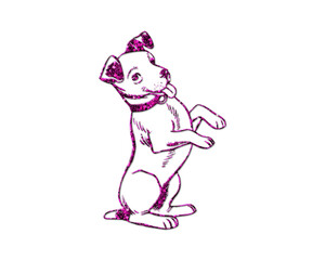 Dog Pet Animal Purple Glitter Icon Logo Symbol illustration
