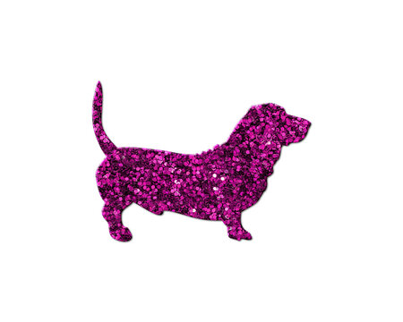 Dog Dachshund Pet Purple Glitter Icon Logo Symbol illustration
