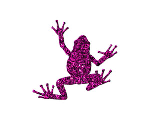 Frog Amphibian reptile Purple Glitter Icon Logo Symbol illustration
