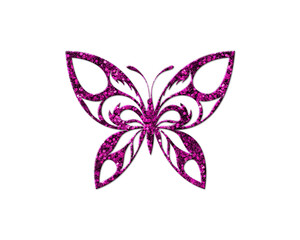 Butterfly Purple Glitter Icon Logo Symbol illustration
