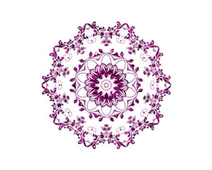 Mandala flower Purple Glitter Icon Logo Symbol illustration
