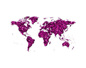 World Map  Earth Purple Glitter Icon Logo Symbol illustration
