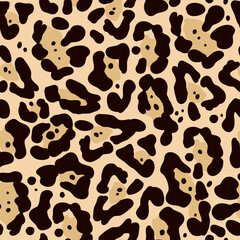 seamless pattern with wild cat skin print. flat vector illustration isolated on white background.
