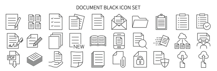 Document and clipboard icon set - obrazy, fototapety, plakaty