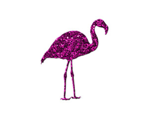 Flamingo bird Purple Glitter Icon Logo Symbol illustration
