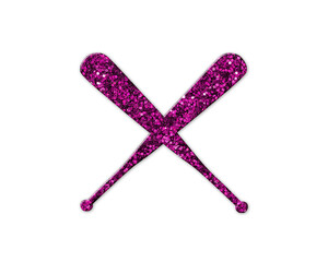 Baseball Bats Sports Purple Glitter Icon Logo Symbol illustration

