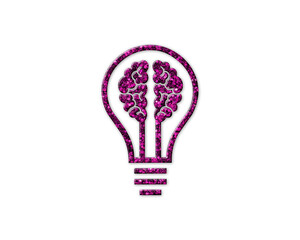 Bulb Idea light Creativity Purple Glitter Icon Logo Symbol illustration
