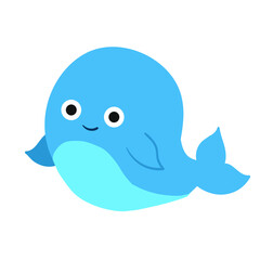 Underwater world with fish, stingrays, dolphins, octopuses and whales. Vector cute illustration of the ocean or sea. A set of marine and ocean underwater animals