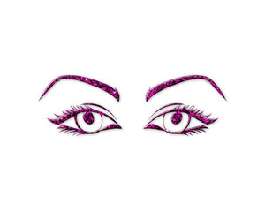 Female Woman girl Eyes Purple Glitter Icon Logo Symbol illustration
