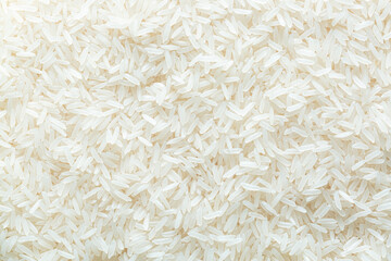 Macro rice texture,White long rice background, uncooked raw cereals, macro closeup