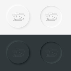 Fast Docs Paper Icon Logo Design Element. Simple element time and timer speed neumorphic style vector icon
