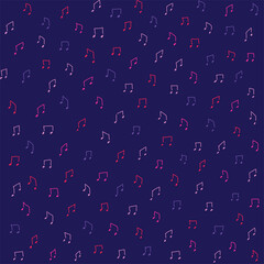 Seamless Vector Hand Drawn Music Note Background Seamless Blue Pattern