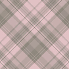 Seamless pattern in light pink and gray colors for plaid, fabric, textile, clothes, tablecloth and other things. Vector image. 2