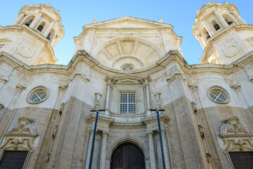 Obraz premium View at the cathedral of Cadiz in Spain