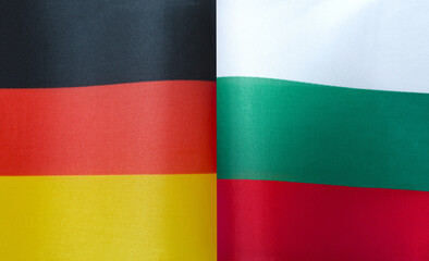 fragments of the state flags of Germany and Bulgaria in close-up