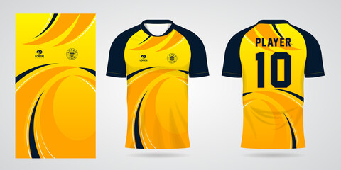 yellow sports shirt jersey design template