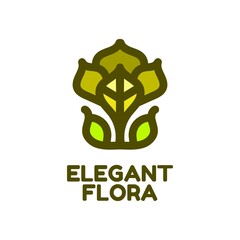 elegant flower nature logo concept design illustration