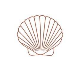 Scallop outline. Isolated scallop  on white background