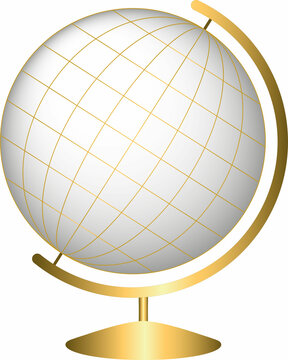White globe with gilding, vector image