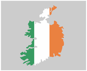 Ireland Flag National Europe Emblem Map Icon Vector Illustration Abstract Design Element