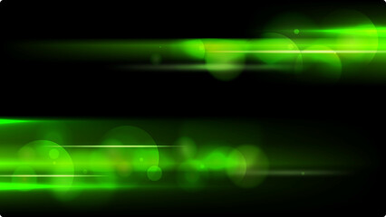 Green bokeh particle smoke light from two side, in dark atmosphere 