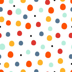 Cute polka dots. Abstract seamless pattern.  Can be used in textile industry, paper, background, scrapbooking.
