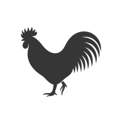 Rooster logo. Isolated rooster on white background