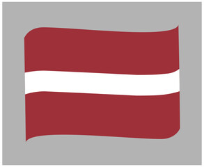 Latvia Flag National Europe Emblem Ribbon Icon Vector Illustration Abstract Design Element