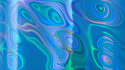 Abstract textural iridescent blue holographic background.