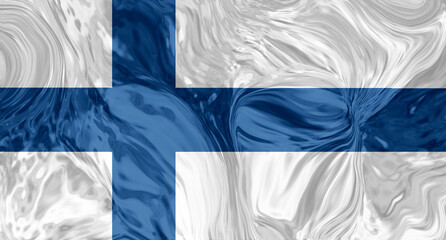 the flag of finland flutters in the wind. State symbol of Finland. national sign of the people of finland