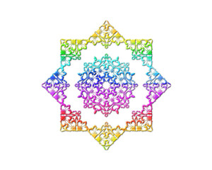 Mandala flower, David star symbol, LGBT Gay Pride Rainbow Flag icon logo illustration