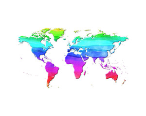 World Map  Earth symbol, LGBT Gay Pride Rainbow Flag icon logo illustration