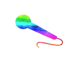 Microphone Mic symbol, LGBT Gay Pride Rainbow Flag icon logo illustration