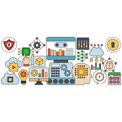 Business intelligence illustration in unique design